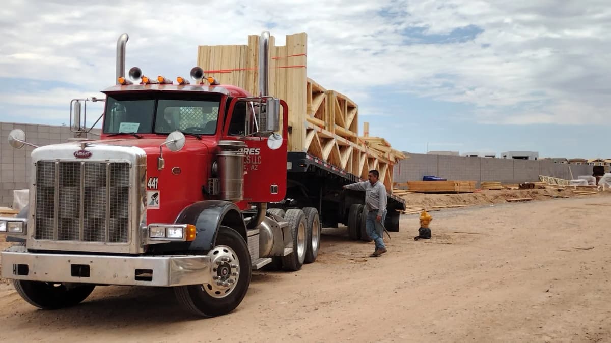 HJD branded construction truck